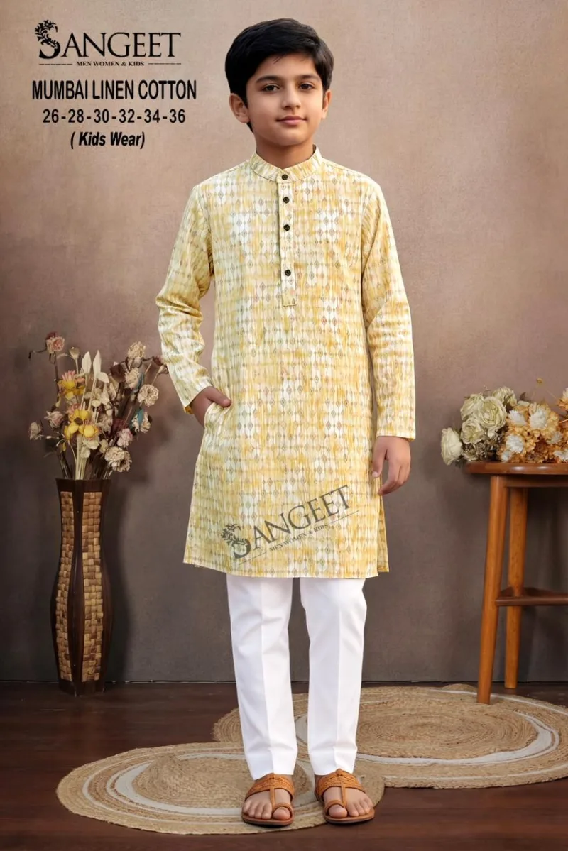 Sangeet Rayon Classic Rayon Kids Long Kurta Full Sleeves
